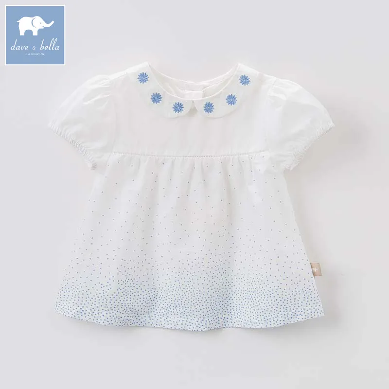 DBA6549 dave bella/Летняя Блузка в стиле Лолиты для маленьких девочек Детские