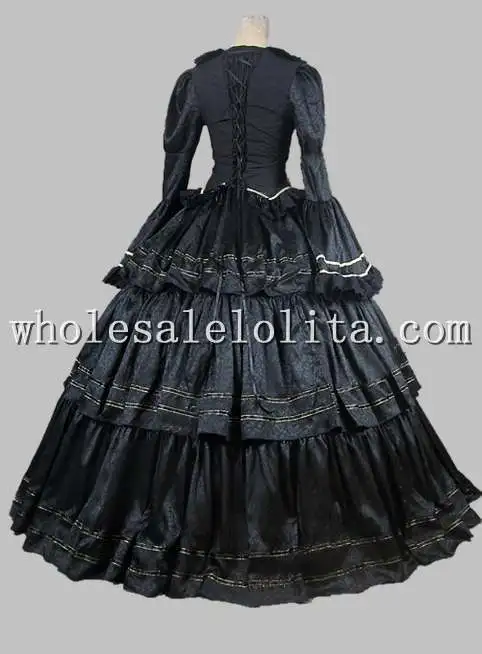 Гражданская война Викторианский парча бальное платье период выпускного вечера