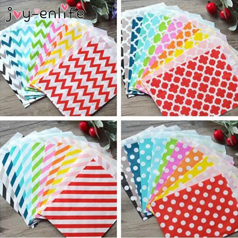 100 шт./лот бумажные пакеты в четырех стилях для смешивания пищевых продуктов