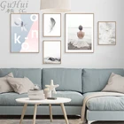 Скандинавский современный морской красоты фотография черное перо текст облако туман пейзаж настенная Картина Декор помещения плакат