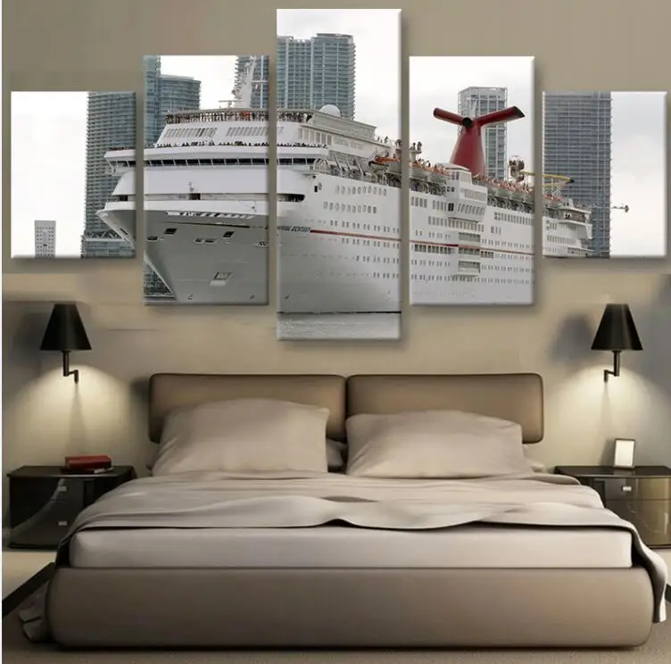 Без рамки 5 шт. роскошный круизный лайнер пейзаж холст Картина Современный