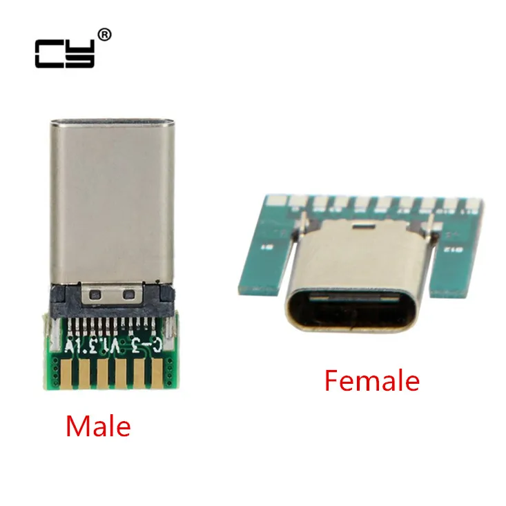 DIY 24pin USB 3 1 Тип C штекер и гнездо разъем SMT с ПК доска|Компьютерные кабели разъемы| |