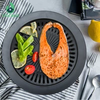non stick iron bbq grills round pan barbecue grill for outdoor korean grills easy clean carbon barbecue bbq accessories tools
