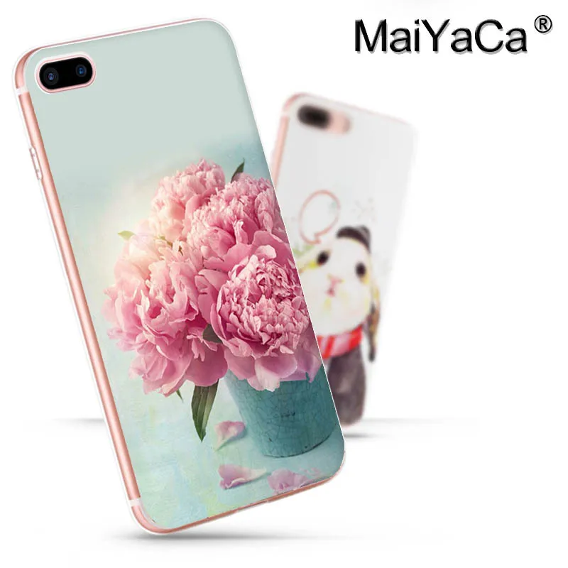 MaiYaCa цветы розовые пионы печатным рисунком защитный чехол для телефона iPhone 6S 6plus 7