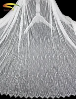 3m lot nylon eyelash lace fabric 150cm diy decorative high quality soft white nylon eyelash lace trim wedding dress fabric