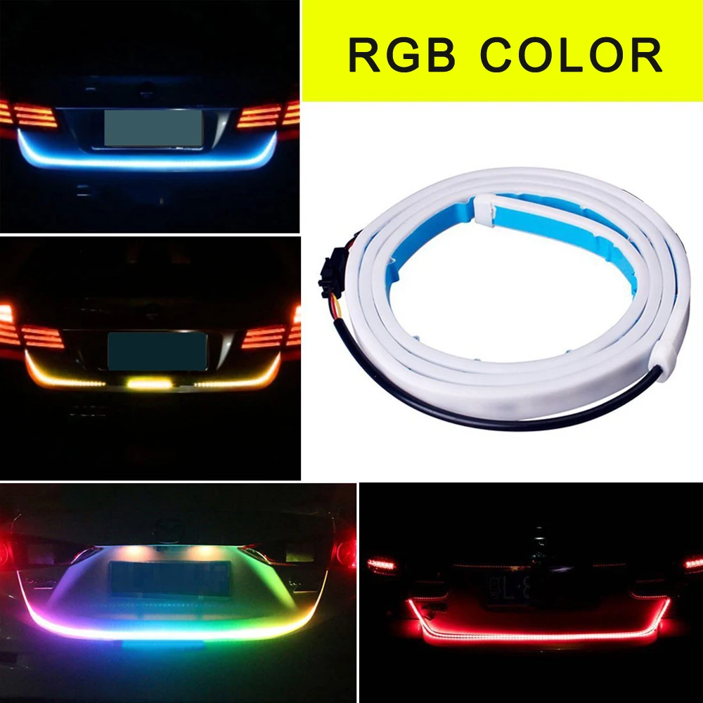 Цветная (RGB) яркие Автомобильные светодиодные ленты ствол багажника светильник