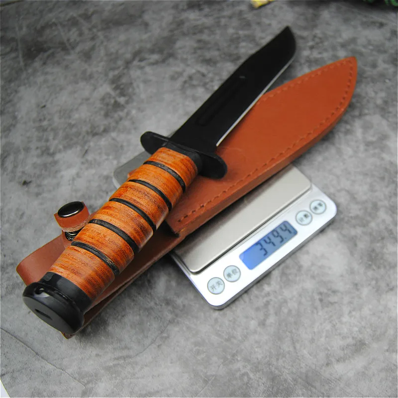 Красный лог ручка 58HRC высокой твердости прямой нож джунгли выживания тактический