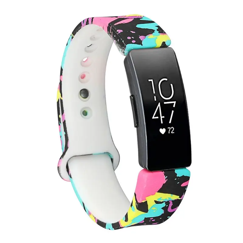 Винтажный цветочный ремешок для часов Силиконовый наручных браслетов Замена Fitbit