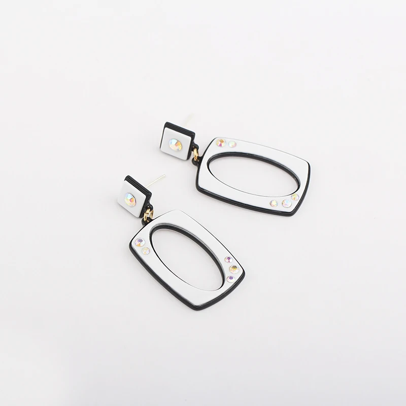 2018 New Fashion Summer Acetate Square Temperament Drop Earrings Elegant Crystal Opal Dangle For Women Girls Sweet Gift | Украшения и