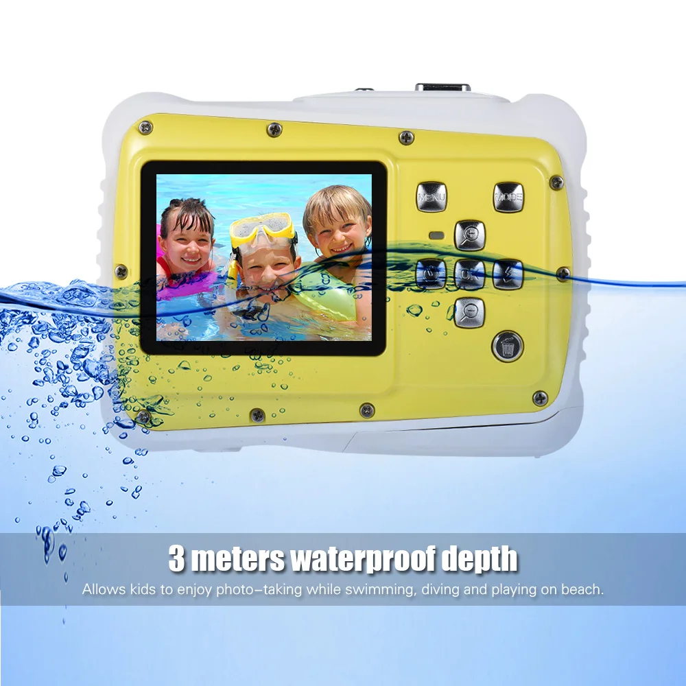 

2.0" LCD 720P HD Mini Digital Camera 5MP 3M Waterproof Portable Camcorder Best Gift for Kids