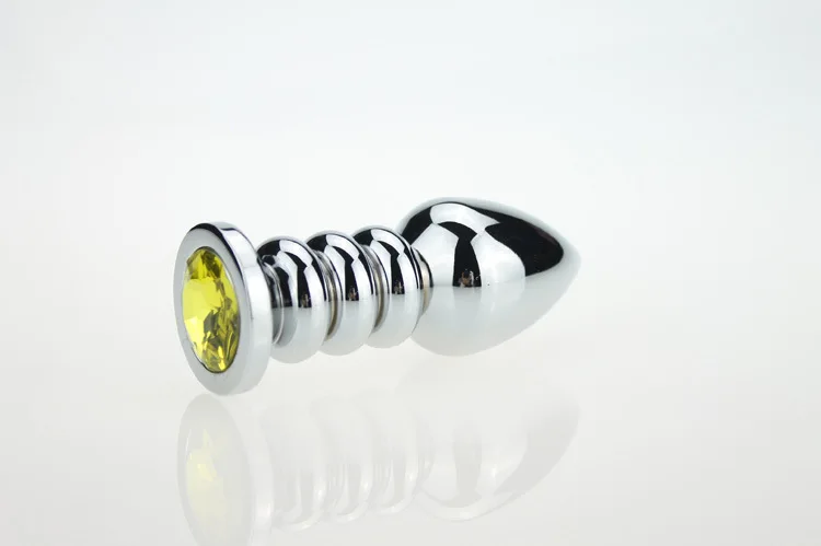 168G Large size metal jeweled huge butt plug steel crystal anal beads 13 color for choose Adult Sex Toys Women and Men | Красота и