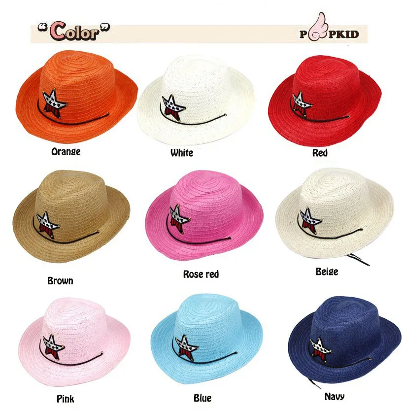 Модные ковбойские шляпы для детей Соломенные от солнца новые летние кепки со