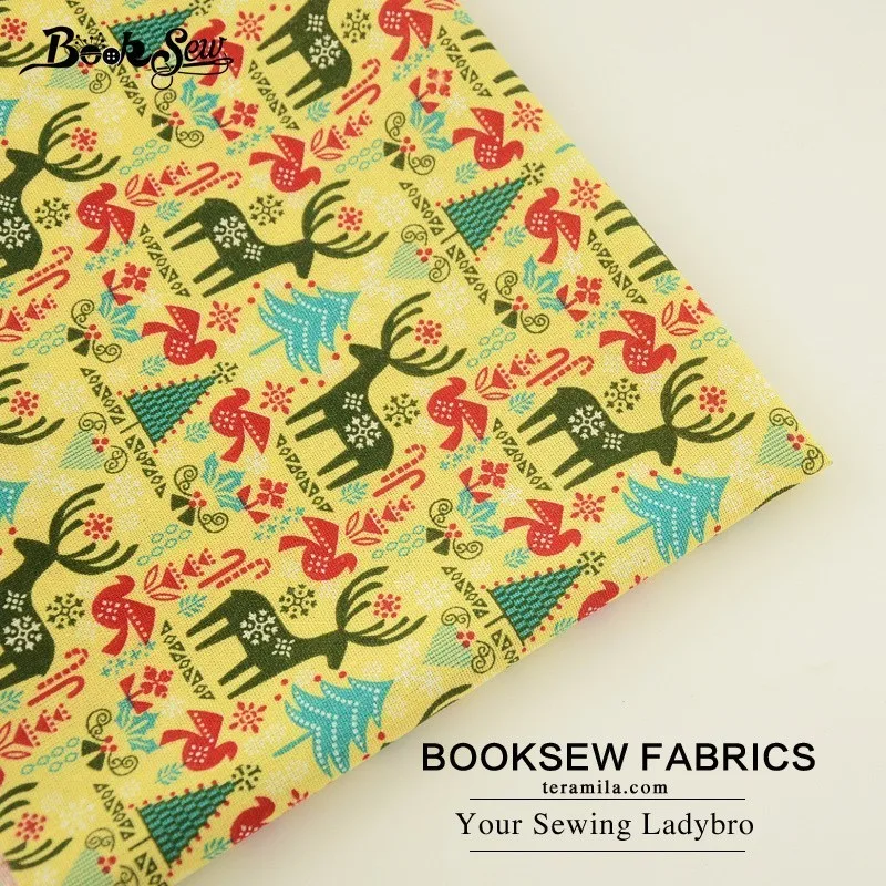 Booksew ткань из натурального хлопка и льна с рисунком оленя для шитья сделай сам