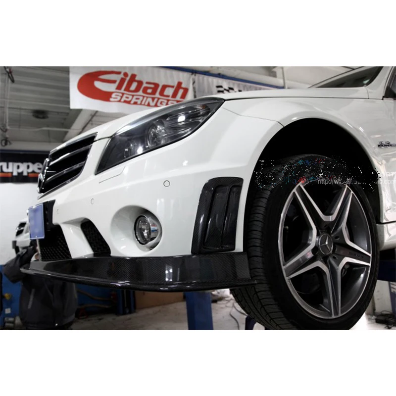 1 пара W204 C63 углерода Волокно боковые подушки Fender вентиляционная решетка для Mercedes Benz C63 AMG 2008 2009 2010