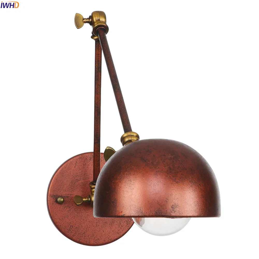 

IWHD Nordic Style Rustic LED Wall Light Fixtures Bedroom Stair Edison Industrial Wall Lamp Vintage Applique Murale Luminaire