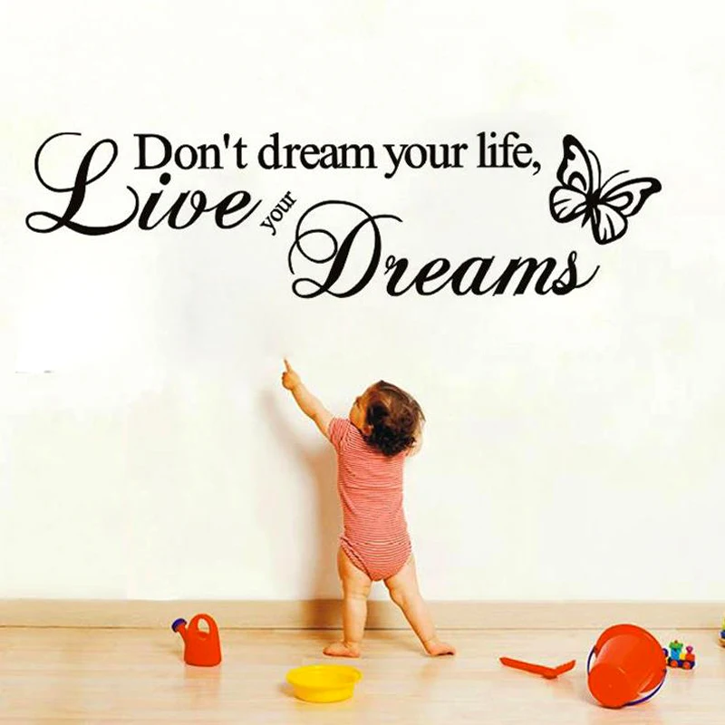 

ZOOYOO Don't Dream Your Life Art Vinyl Quote Wall Stickers Wall Decals Home Decor Live Your Dreams