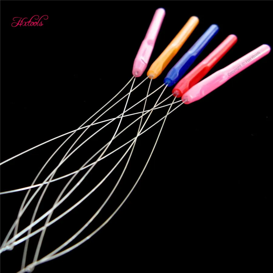 

100Pcs Micro Links Rings Plastic Pulling Loop Threader # Pink # Peach # Blue