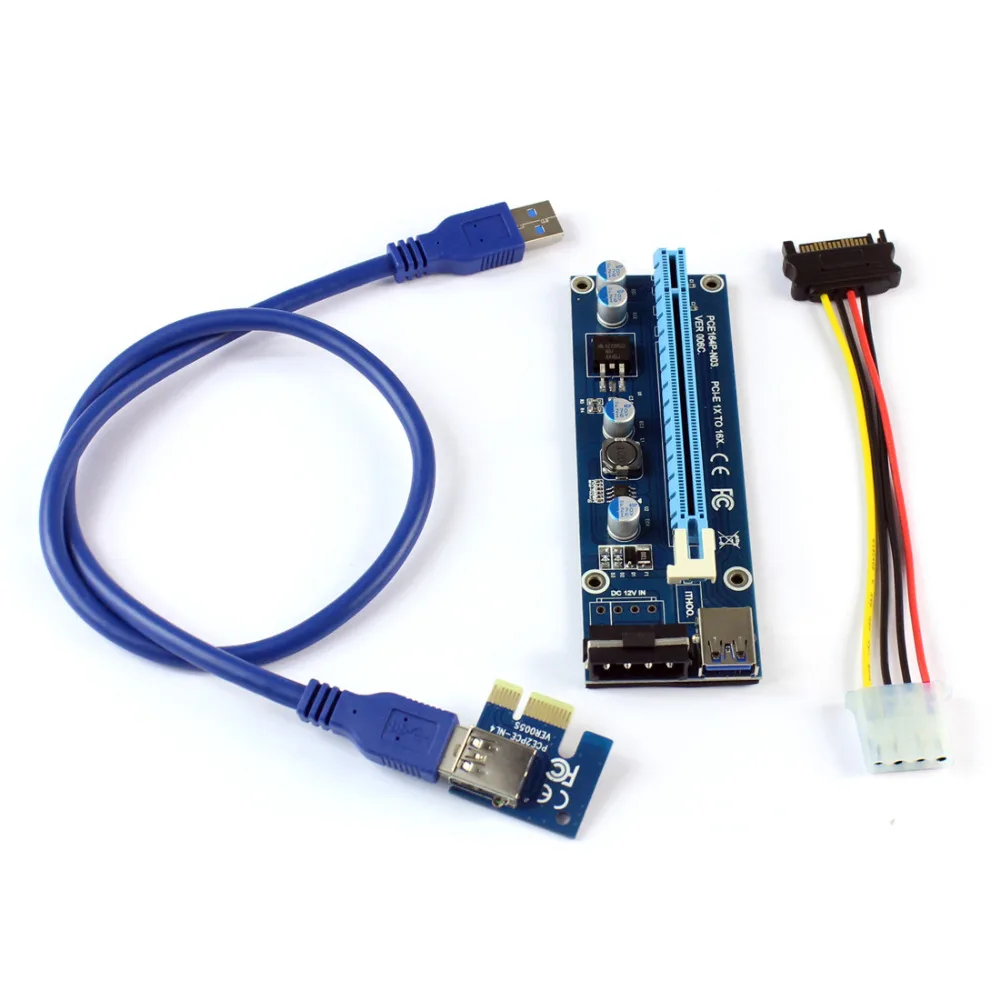 PCIE 1X до 16X графический удлинитель DC одиночный адаптер питания карта для