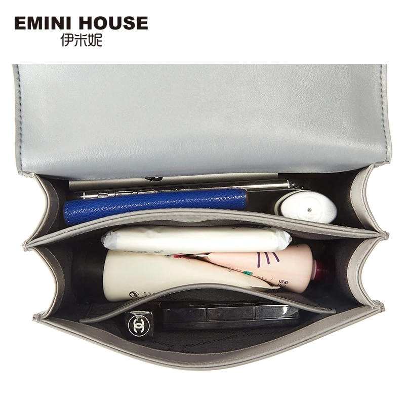 EMINI HOUSE, сумки через плечо из натуральной кожи для женщин, сумки-мессенджеры, на цепочке, с кольцом, на замке, сумка на плечо, женская сумка квадратной формы