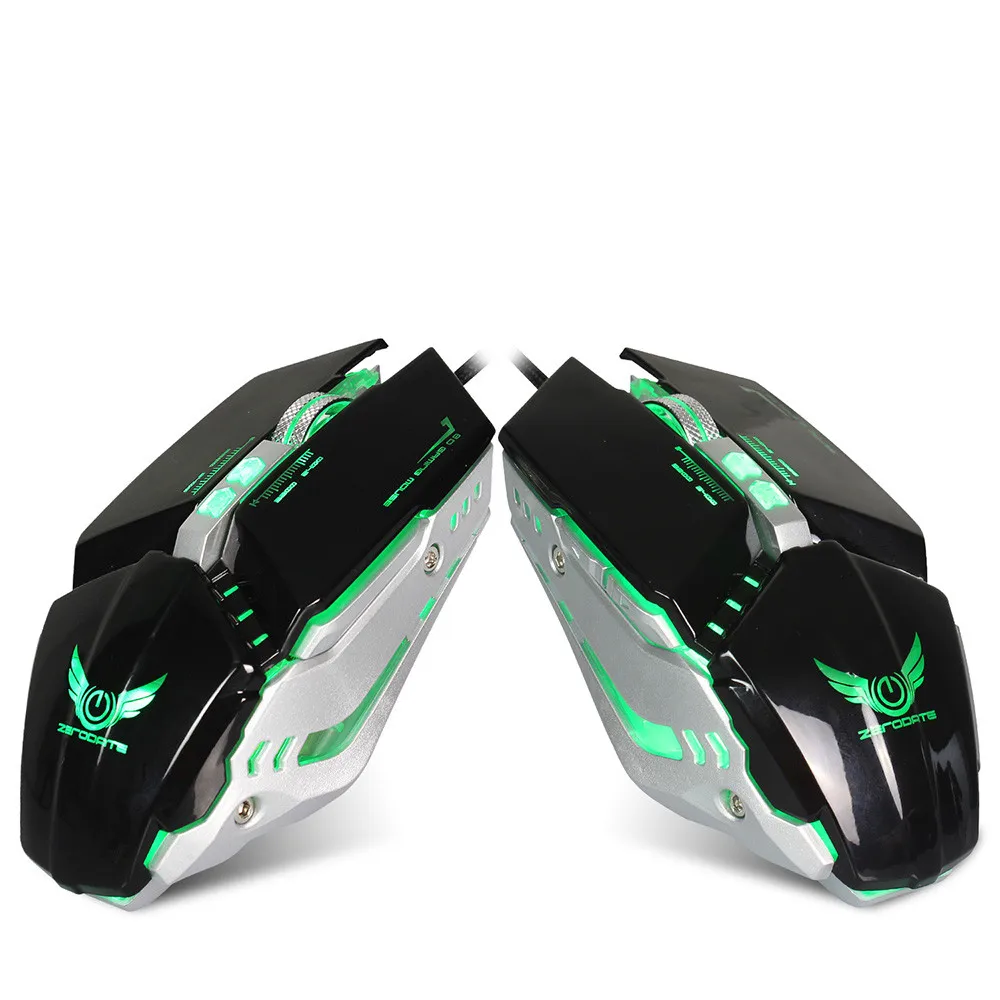 Черный ZERODATE X700 3200 dpi оптическая профессиональная Проводная игровая Механическая мышь для планшетных ПК 6A19 Прямая поставка - Цвет: Черный