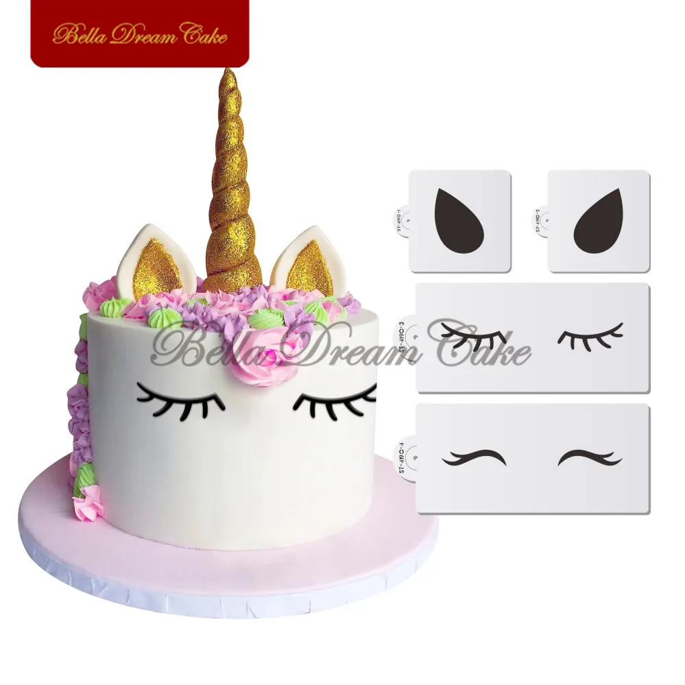 4 шт./компл. трафарет глаза Единорога для укравечерние торта | Дом и сад