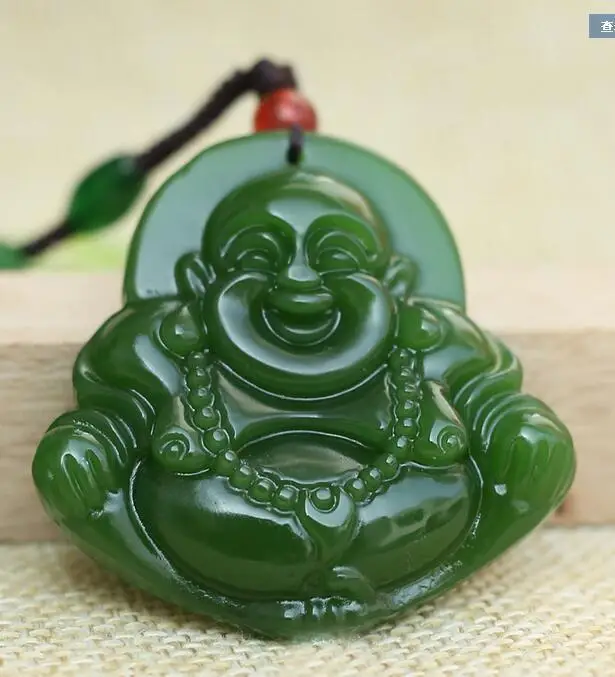 hand carved black green jade buddha Lucky Amulet pendant necklace|necklace wholesale|necklace necklacenecklace lucky |