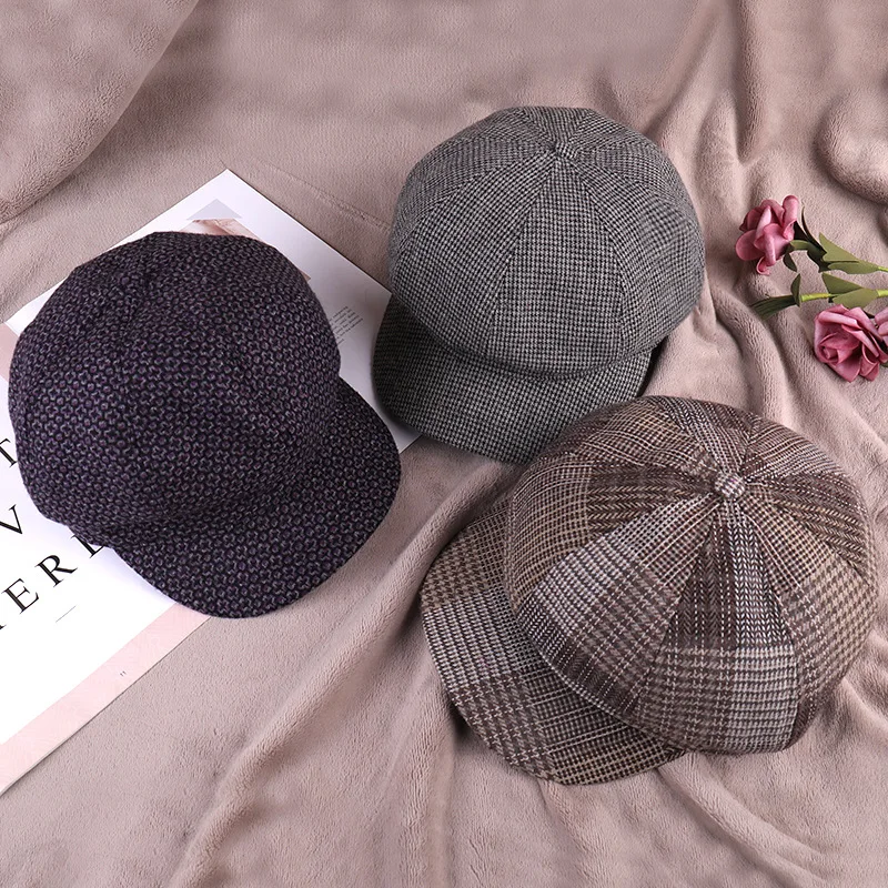 British painter cap grid Japanese literary newsboy restoring ancient ways is han edition joker octagonal |