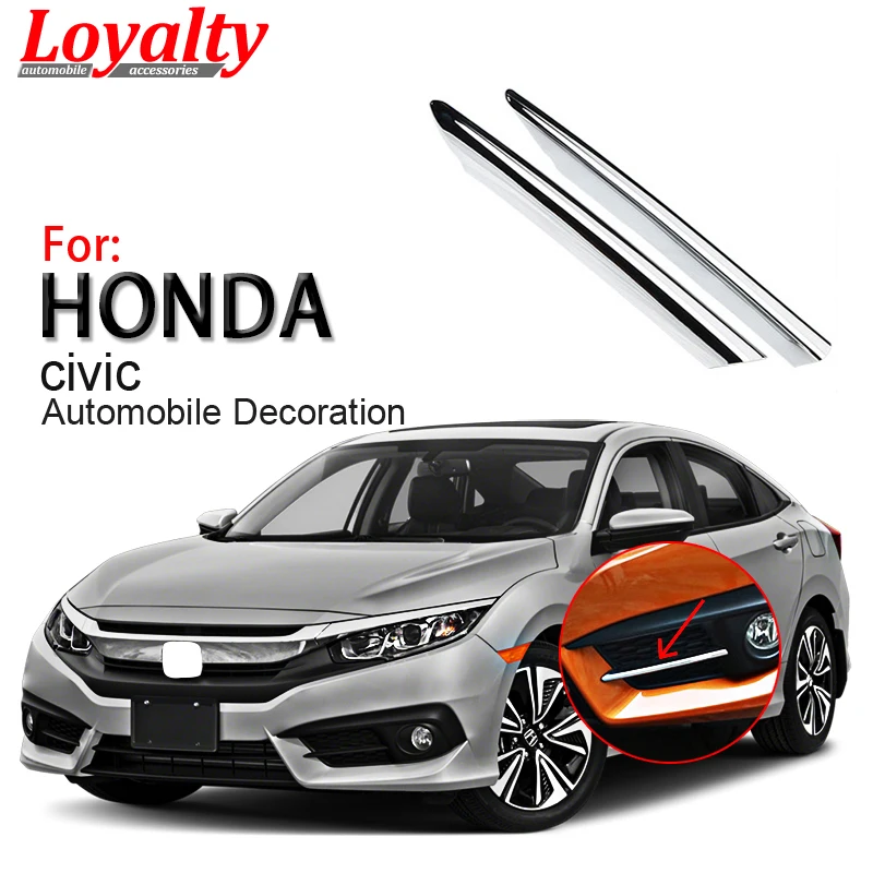 Хромированные передние противотуманные фары из АБС пластика для HONDA Civic 2016 2017