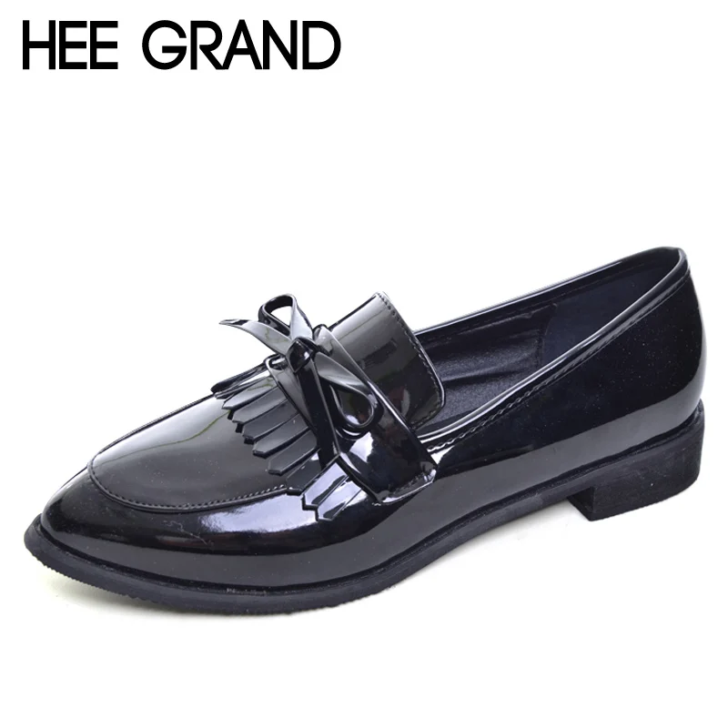 HEE GRAND/2017 г. оксфорды с кисточками обувь перфорацией типа броги из лакированной