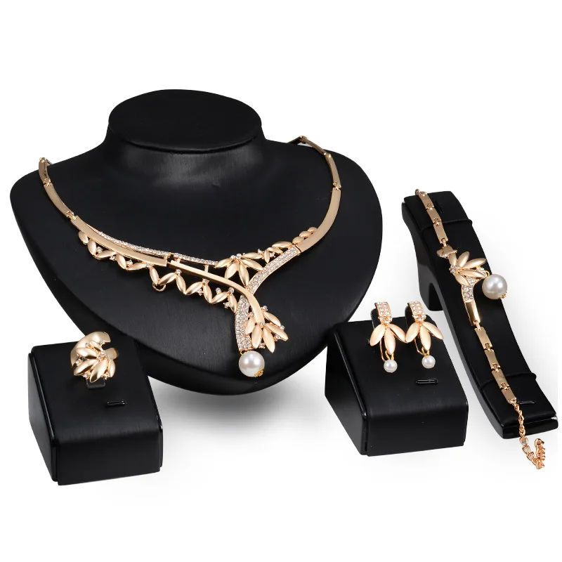 

Imitation Gold Jewelry Nigerian Wedding African Beads Jewelry Sets Crystal Fashion Dubai Jewelry Sets For Women Costume Design