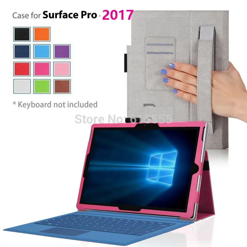 Кожаный чехол-подставка Gligle с ремешком на руку для Microsoft Surface Pro 2017/Pro 3/Pro 4 чехол