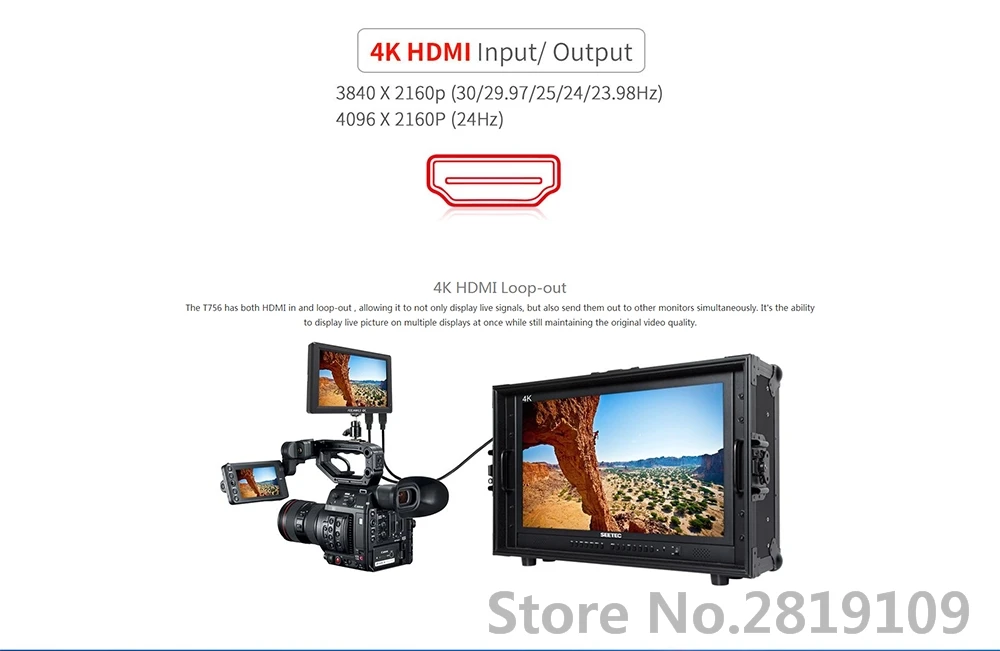 Feelworld ST-T756 4K Камера Внешний Дисплей HDMI HD монитор Видео TFT поле " дюймов DSLR lcd vs BESTVIEW S7 shootout 1920*1200