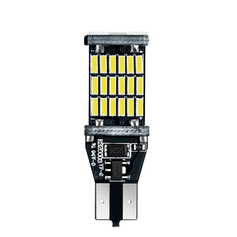 YIJINSHENG 4 шт. T10 Светодиодные лампы супер яркие 45 SMD 1000Lm 6000K Led Canbus без ошибок 912 921 T15 4014