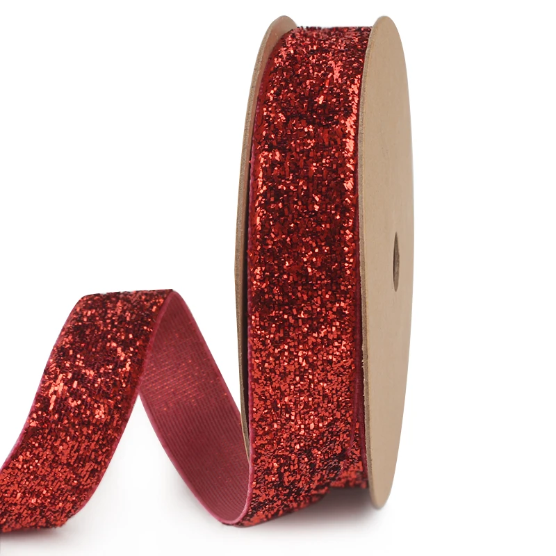 5yards/Roll 16mm Glitter Metallic Velvet Ribbons Christmas Halloween Birthday Party Wedding Gift Box Cake Box Wrapping Ribbons - Цвет: Антикварная бронза