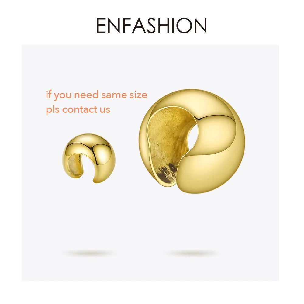 ENFASHION/женские серьги-клипсы в стиле панк, с шариками, золотого цвета, в стиле рок, Горох, без пирсинга, женские серьги EC191038