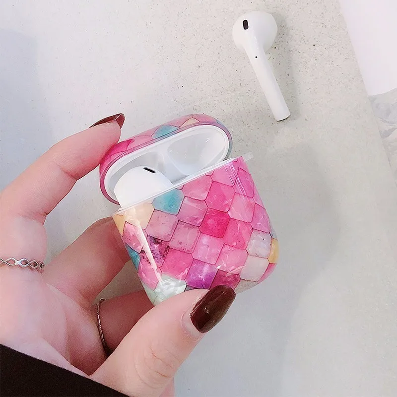 VOZRO мультфильм беспроводной Bluetooth наушники чехол для Apple Airpods наушники чехол s для Airpods 2 защитный чехол - Цвет: Fish scale Pink