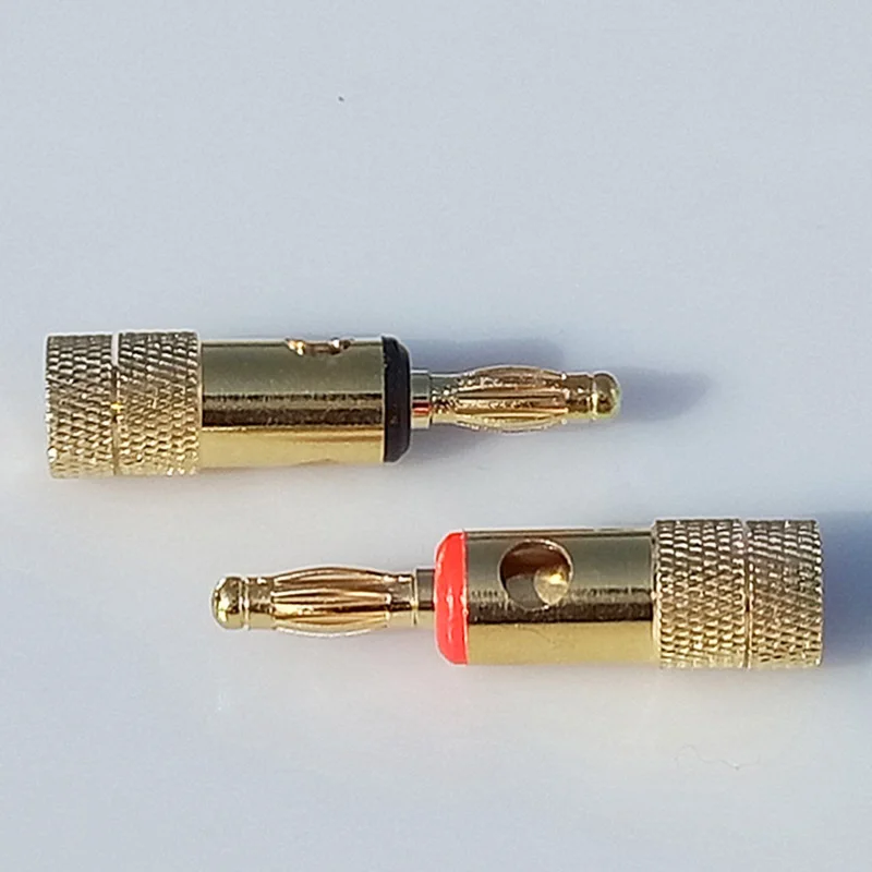 2pcs banana plug connector gold plated audio speaker red+black | Обустройство дома