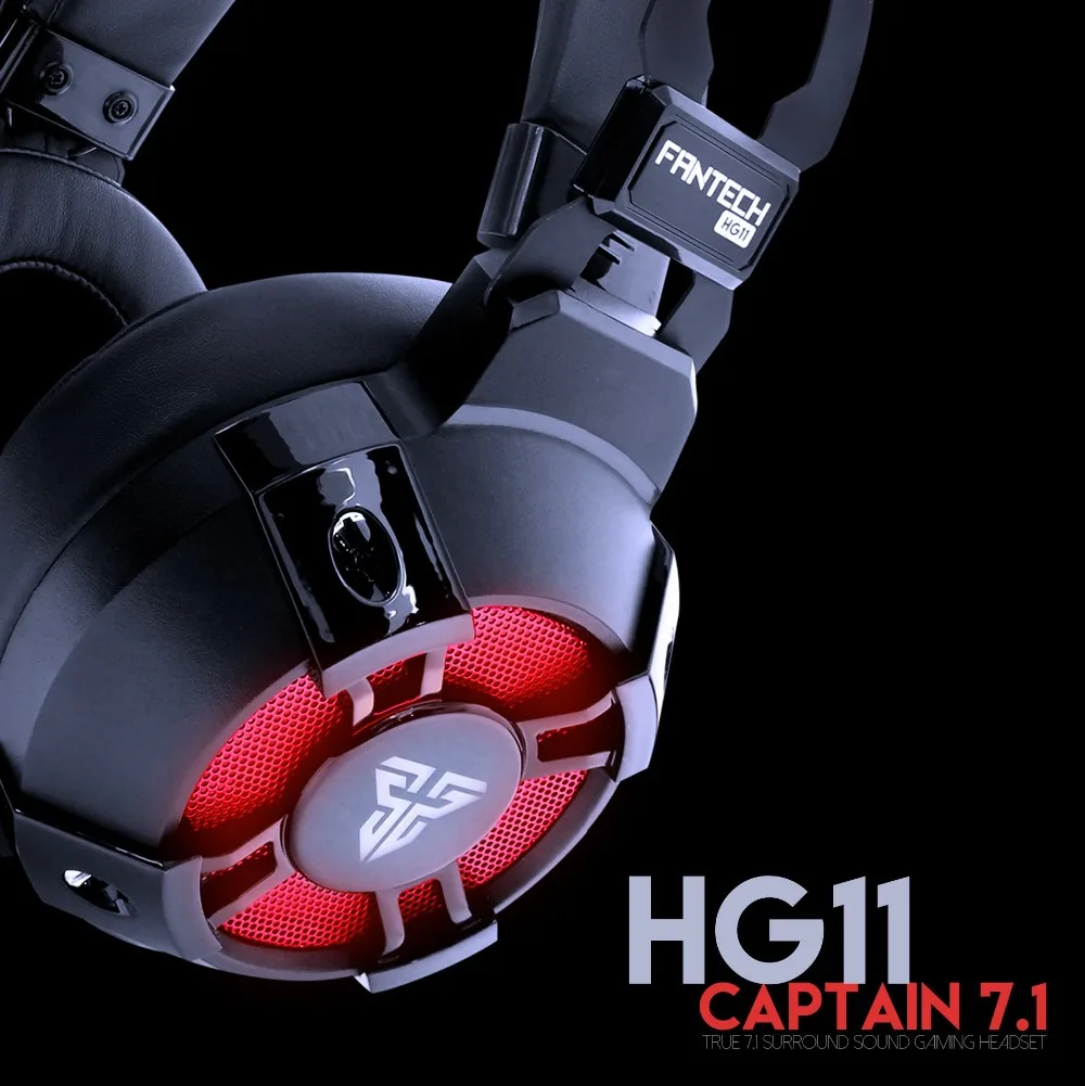 Fantech HG11, профессиональные игровые наушники, виртуальная, 7,1 каналов, объемный бас, стерео игровая гарнитура, микрофон, RGB, USB наушники