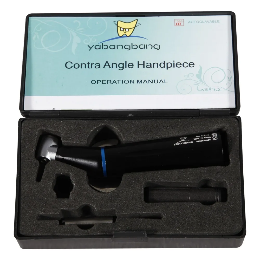 

Dental Fiber Optic LED Inner Water Contra Angle Handpiece fit KAVO Black