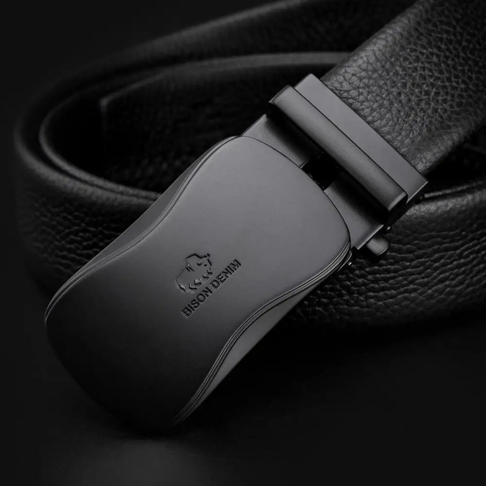 Ремень BISON DENIM N71483 мужской из натуральной кожи модный пояс с автоматической