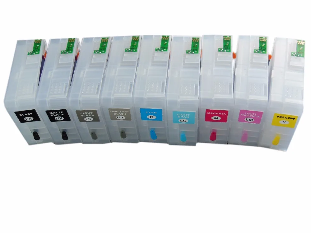 Einkstore 1 Набор пустых многоразовых T8501-T8509 с чипом сброса для принтера Epson SureColor P800 80