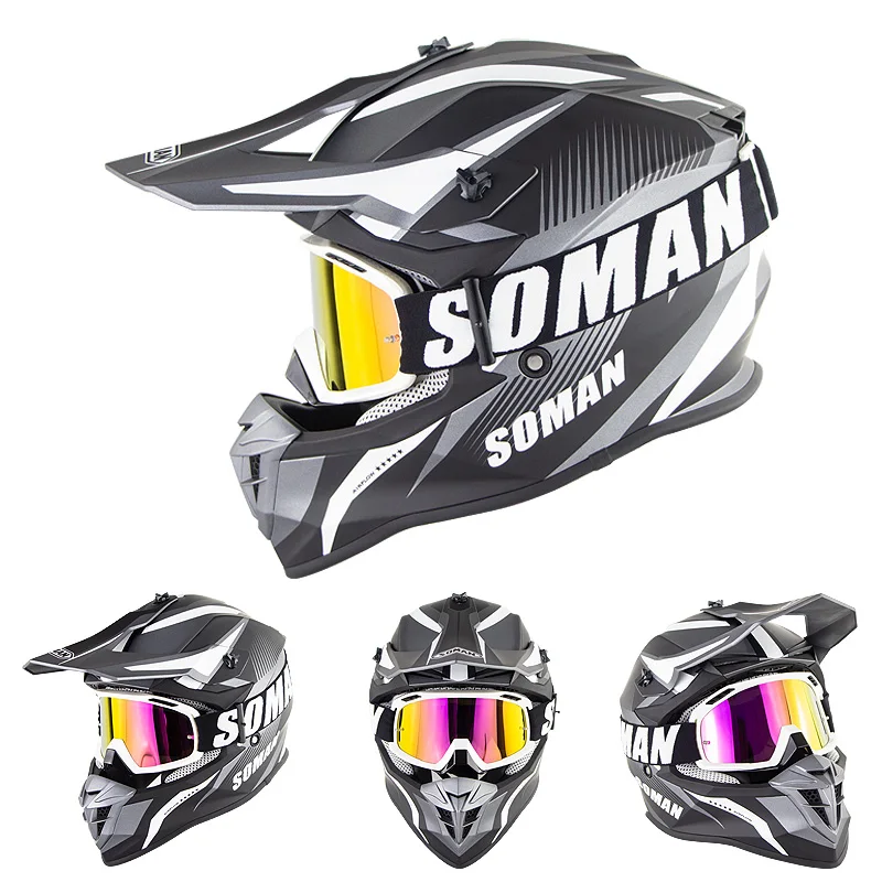 ECE утвержден мотоциклетный шлем с двойной D кольцевой пряжкой для мотокросса Capacete