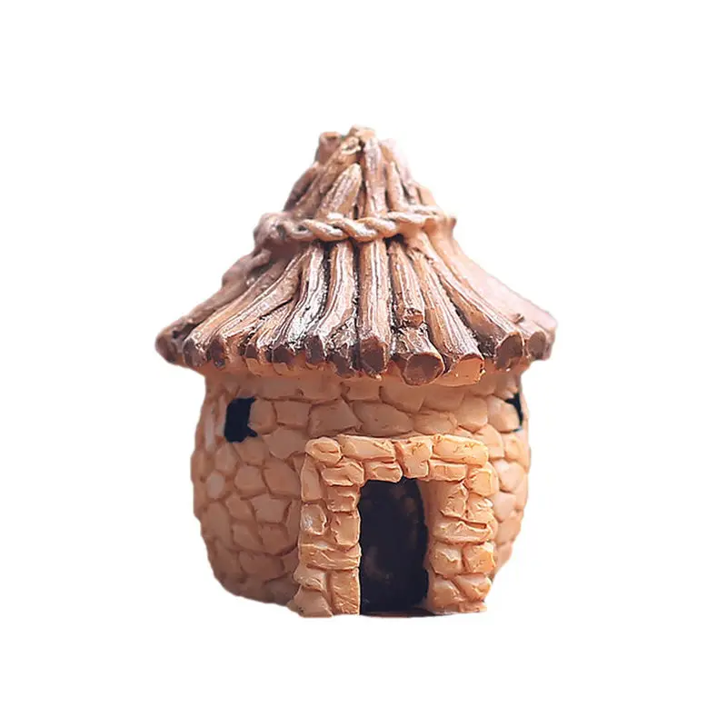 Khaki Brick House Мини Sdivaight изгиб моста дом грибы забор ремесло фигурка растение горшок садовое украшение миниатюрное DIY сказочные Садовые принадлежности - Цвет: Khaki Brick House