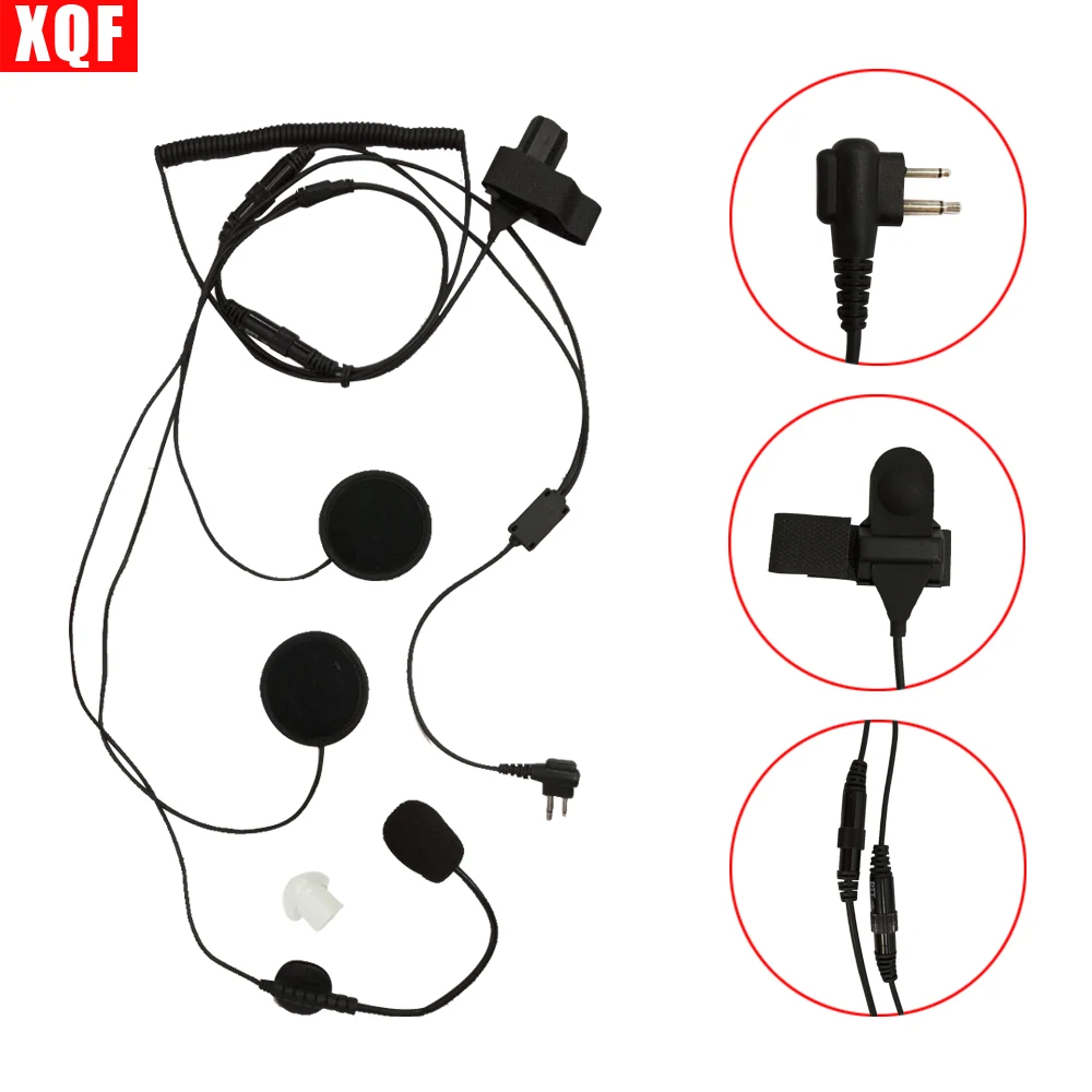 

Open/Half Face Motorcycle Bike Helmet Earpiece Headset Mic Microphone For Motorola Two Way Radio Walkie Talkie 2pin CP100, CP125