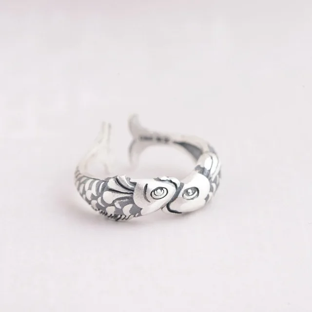 925 Sterling Silver Double Fish Rings | Perfect Gifts for Girls and Women - Jewelry image 3