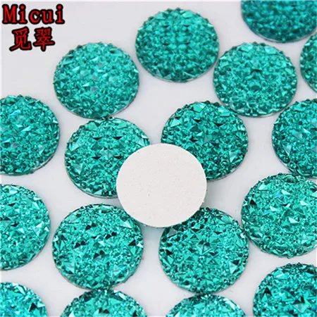 sky blue Micui, 50 шт, 20 мм, круглые стразы из смолы с плоской задней поверхностью, камни, бусины для скрапбукинга, ремесла, ювелирные изделия, аксессуары MC414 - Цвет: sky blue