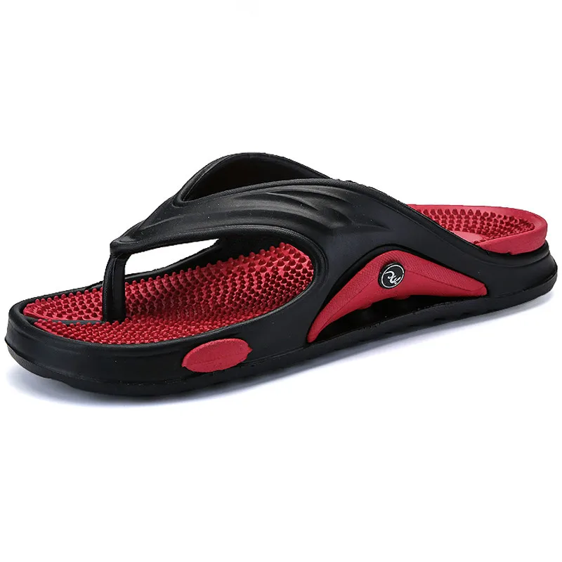 

Dropshipping 2019 Big Size Fashion Massage Men Slipper Shoes Summer Water Men Sandals High Quality Flat Beach Non-slip Flip Flop