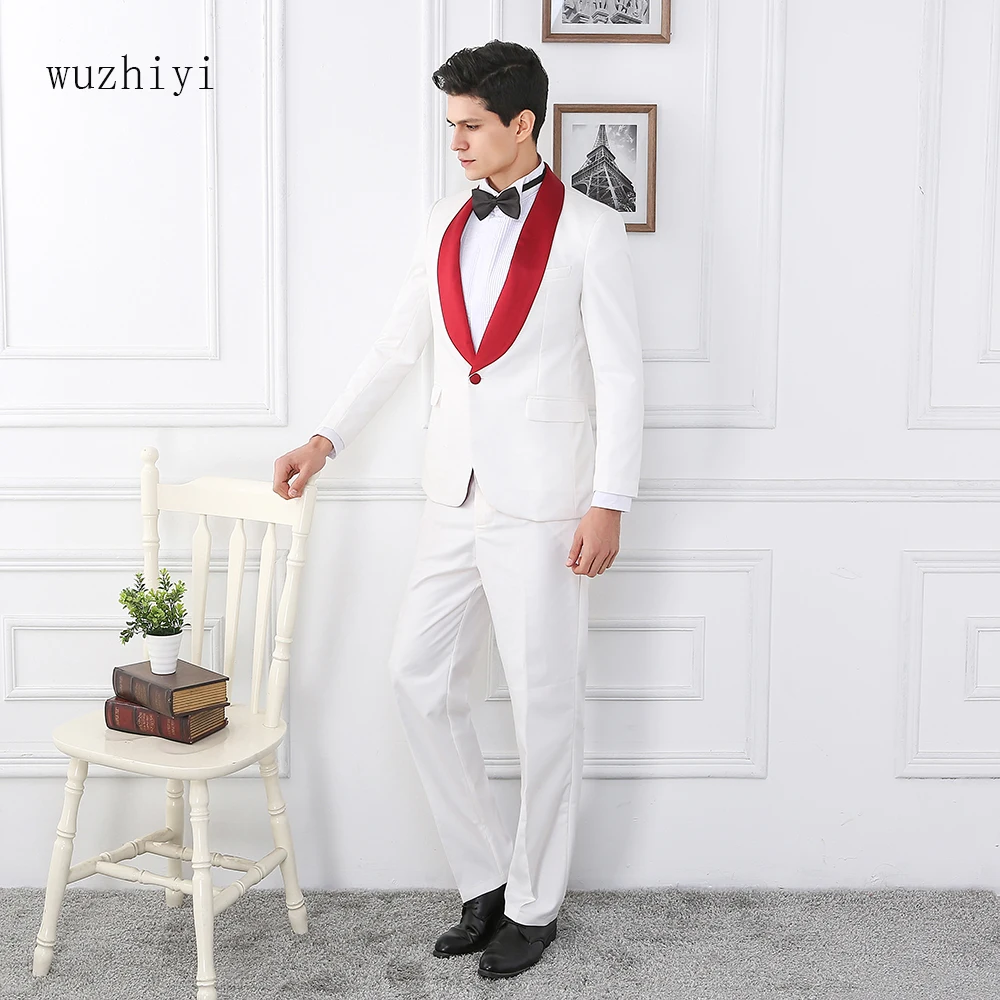 Мужской Блейзер wuzhiyi официальный облегающий ternos casamento 2 предмета пиджак + штаны