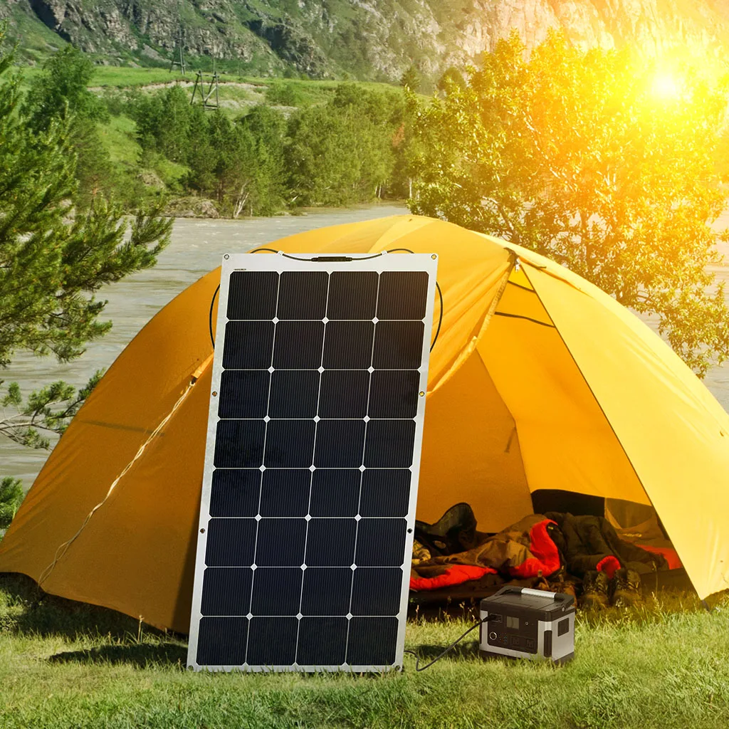 Suaoki 150W портативное полугибкое солнечное зарядное устройство 17-20V 8,8-10.7A мобильное зарядное устройство для крыш verandas RVs кораблей транспортных средств