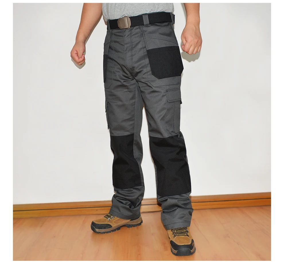 Мужские брюки карго с кобурой карман Cordura колено карман рабочие брюки полной длины длинные брюки размера плюс брендовая одежда ID713